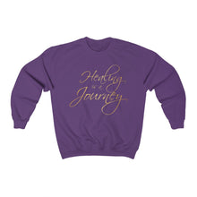Load image into Gallery viewer, Healing is a Journey (Gold Lettering) Unisex Heavy Blend™ Crewneck Sweatshirt