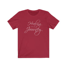 Load image into Gallery viewer, Healing is a Journey (White Lettering) Unisex Jersey Short Sleeve Tee