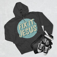 Load image into Gallery viewer, Fix It, Jesus Unisex Premium Full Zip Hoodie