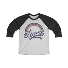 Load image into Gallery viewer, Amen (Purple) Unisex Tri-Blend 3/4 Raglan Tee