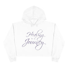 Load image into Gallery viewer, Healing is a Journey (Purple Lettering) Crop Hoodie