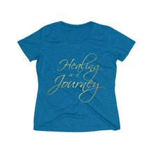 Load image into Gallery viewer, Healing is a Journey (Gold Lettering) Women's Heather Wicking Tee