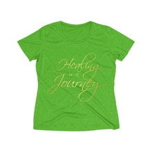 Load image into Gallery viewer, Healing is a Journey (Gold Lettering) Women's Heather Wicking Tee