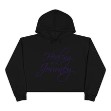 Load image into Gallery viewer, Healing is a Journey (Purple Lettering) Crop Hoodie