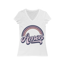 Load image into Gallery viewer, Amen (Purple) Women's Jersey Short Sleeve V-Neck Tee