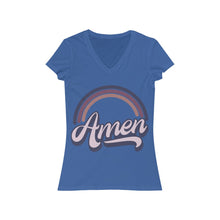 Load image into Gallery viewer, Amen (Purple) Women's Jersey Short Sleeve V-Neck Tee