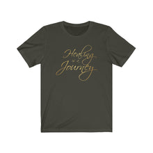 Load image into Gallery viewer, Healing is a Journey (Gold Lettering) Unisex Jersey Short Sleeve Tee