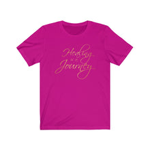 Load image into Gallery viewer, Healing is a Journey (Gold Lettering) Unisex Jersey Short Sleeve Tee
