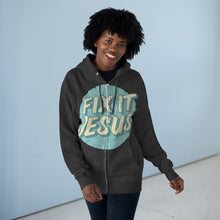 Load image into Gallery viewer, Fix It, Jesus Unisex Premium Full Zip Hoodie