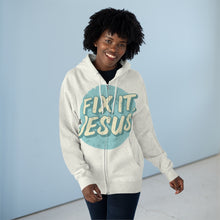 Load image into Gallery viewer, Fix It, Jesus Unisex Premium Full Zip Hoodie