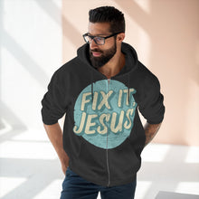 Load image into Gallery viewer, Fix It, Jesus Unisex Premium Full Zip Hoodie