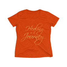 Load image into Gallery viewer, Healing is a Journey (Gold Lettering) Women's Heather Wicking Tee