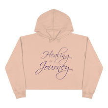 Load image into Gallery viewer, Healing is a Journey (Purple Lettering) Crop Hoodie