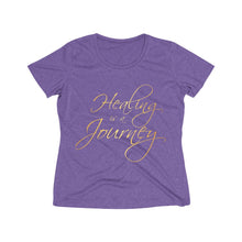 Load image into Gallery viewer, Healing is a Journey (Gold Lettering) Women's Heather Wicking Tee