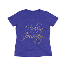 Load image into Gallery viewer, Healing is a Journey (Gold Lettering) Women's Heather Wicking Tee