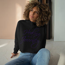 Load image into Gallery viewer, Healing is a Journey (Purple Lettering) Crop Hoodie