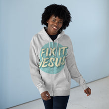 Load image into Gallery viewer, Fix It, Jesus Unisex Premium Full Zip Hoodie