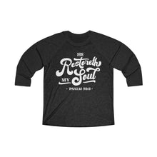 Load image into Gallery viewer, Restoreth My Soul Unisex Tri-Blend 3/4 Raglan Tee