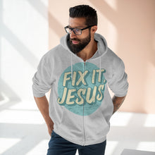 Load image into Gallery viewer, Fix It, Jesus Unisex Premium Full Zip Hoodie