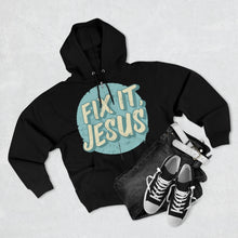 Load image into Gallery viewer, Fix It, Jesus Unisex Premium Full Zip Hoodie