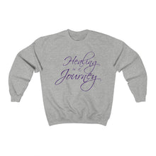 Load image into Gallery viewer, Healing is a Journey (Purple Lettering) Unisex Heavy Blend™ Crewneck Sweatshirt
