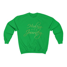 Load image into Gallery viewer, Healing is a Journey (Gold Lettering) Unisex Heavy Blend™ Crewneck Sweatshirt