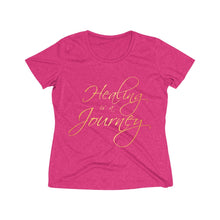 Load image into Gallery viewer, Healing is a Journey (Gold Lettering) Women's Heather Wicking Tee