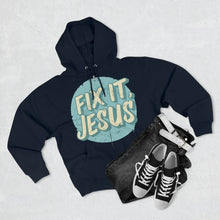 Load image into Gallery viewer, Fix It, Jesus Unisex Premium Full Zip Hoodie