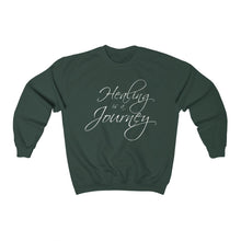 Load image into Gallery viewer, Healing is a Journey (White Lettering) Unisex Heavy Blend™ Crewneck Sweatshirt