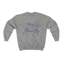 Load image into Gallery viewer, Healing is a Journey (Purple Lettering) Unisex Heavy Blend™ Crewneck Sweatshirt