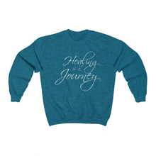 Load image into Gallery viewer, Healing is a Journey (White Lettering) Unisex Heavy Blend™ Crewneck Sweatshirt