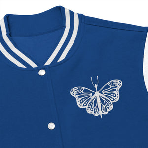 Butterfly (White) Women's Varsity Jacket