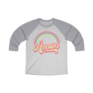 Amen (Tri-Color) Unisex Tri-Blend 3/4 Raglan Tee