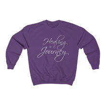 Load image into Gallery viewer, Healing is a Journey (White Lettering) Unisex Heavy Blend™ Crewneck Sweatshirt
