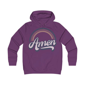 Amen (Purple) Girlie College Hoodie
