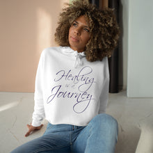 Load image into Gallery viewer, Healing is a Journey (Purple Lettering) Crop Hoodie

