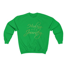 Load image into Gallery viewer, Healing is a Journey (Gold Lettering) Unisex Heavy Blend™ Crewneck Sweatshirt
